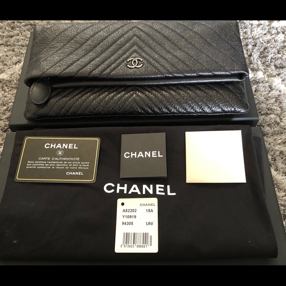 Chanel Chevron Clutch